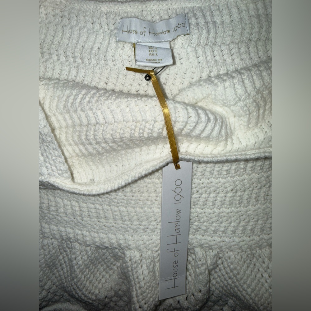 House of Harlow 1960 Cream Knit Peplum Tank Top – Size L – NWT - Picture 7 of 7